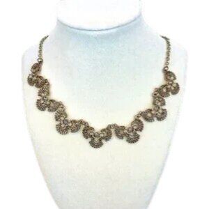 Beaded Statement Necklace Gold Tone (OS)